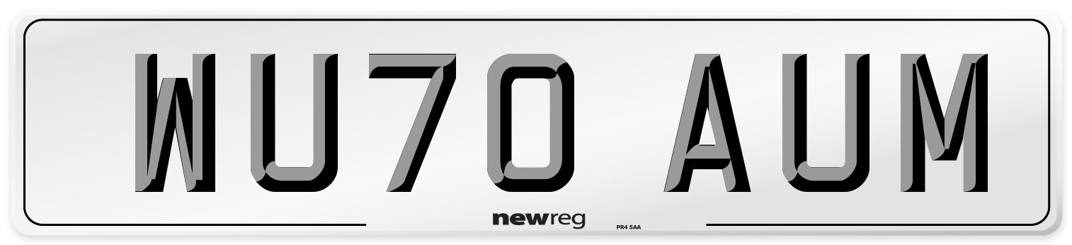 WU70 AUM Front Number Plate