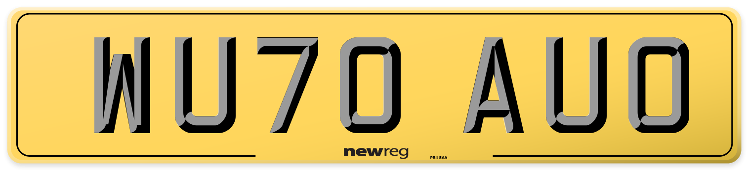 WU70 AUO Rear Number Plate