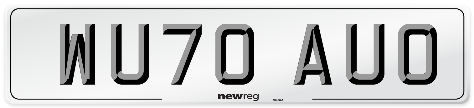 WU70 AUO Front Number Plate