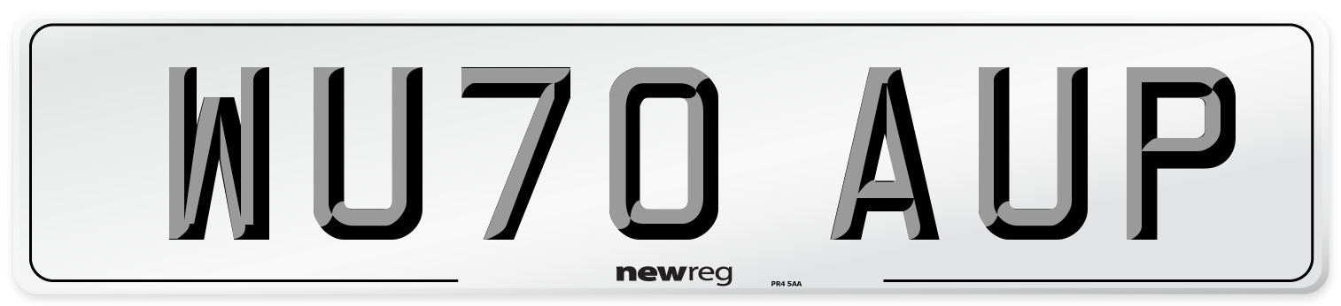 WU70 AUP Front Number Plate