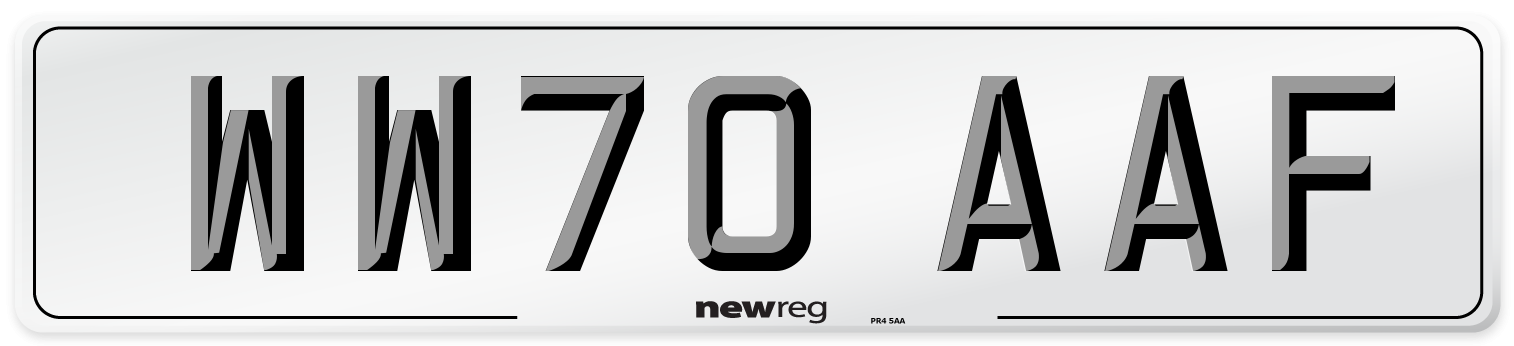 WW70 AAF Front Number Plate
