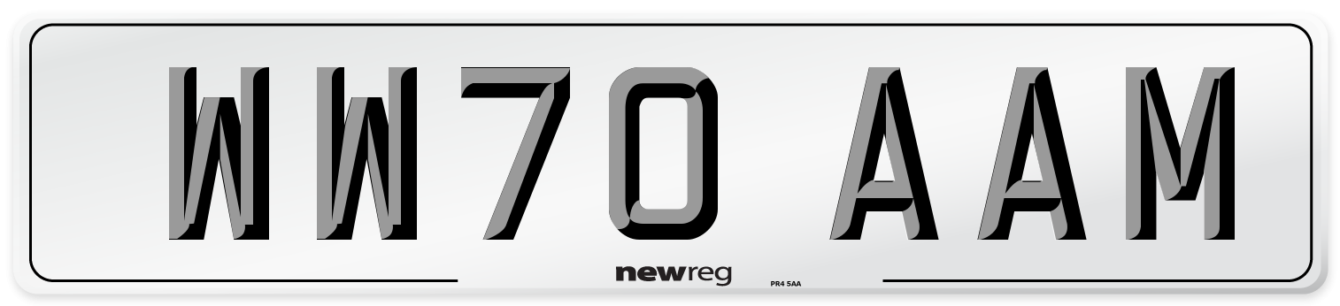 WW70 AAM Front Number Plate