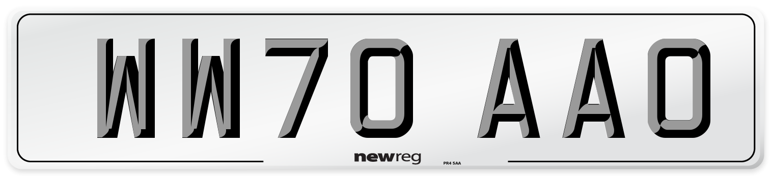 WW70 AAO Front Number Plate