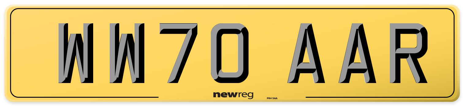 WW70 AAR Rear Number Plate