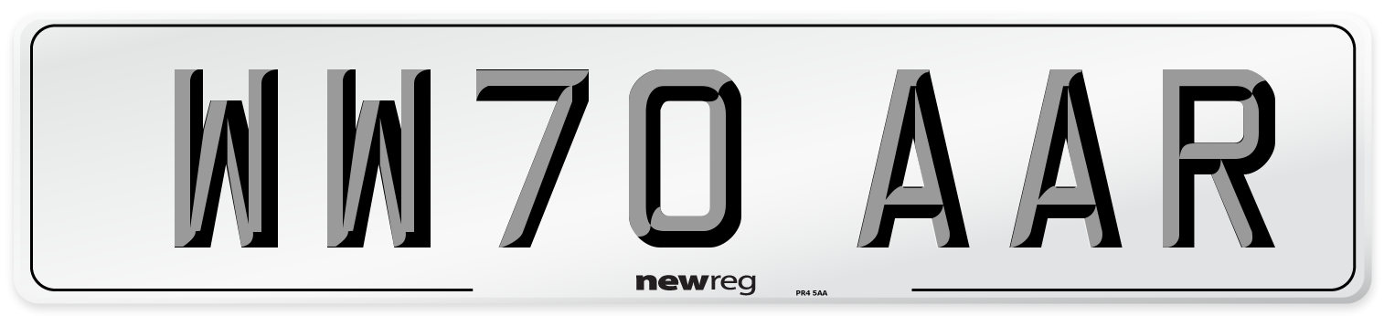 WW70 AAR Front Number Plate