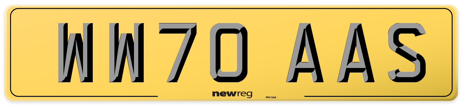 WW70 AAS Rear Number Plate
