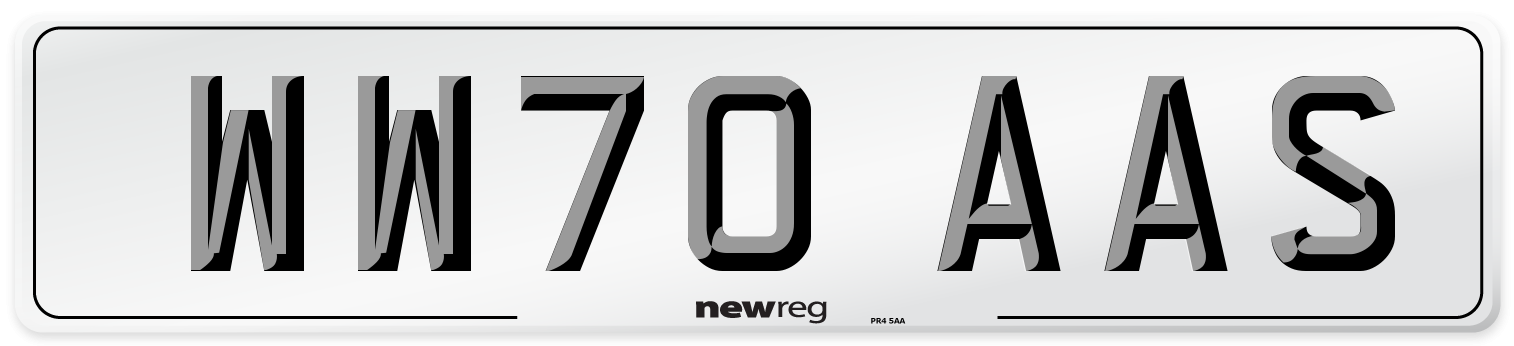 WW70 AAS Front Number Plate