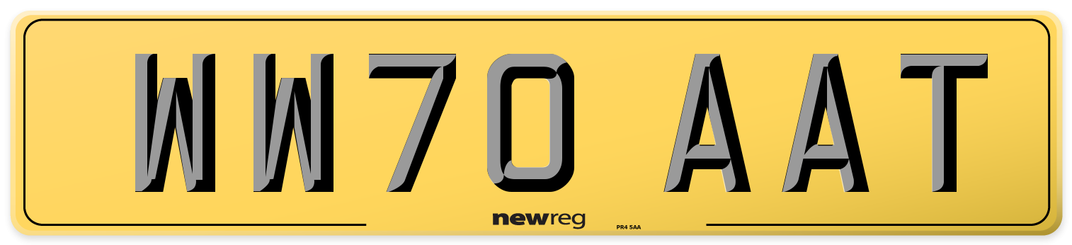 WW70 AAT Rear Number Plate
