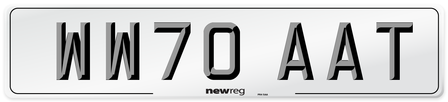 WW70 AAT Front Number Plate