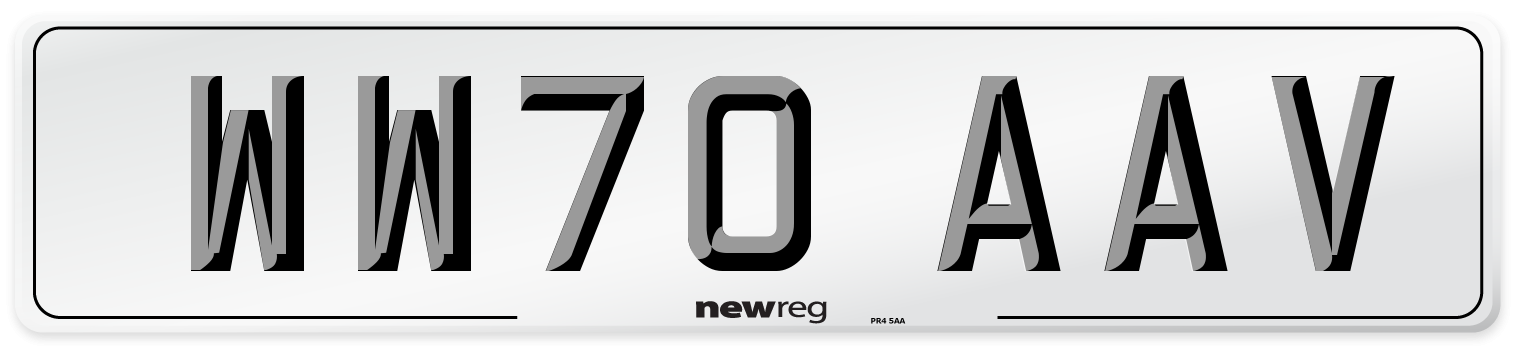 WW70 AAV Front Number Plate