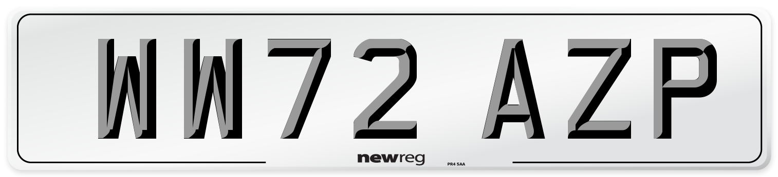 WW72 AZP Front Number Plate