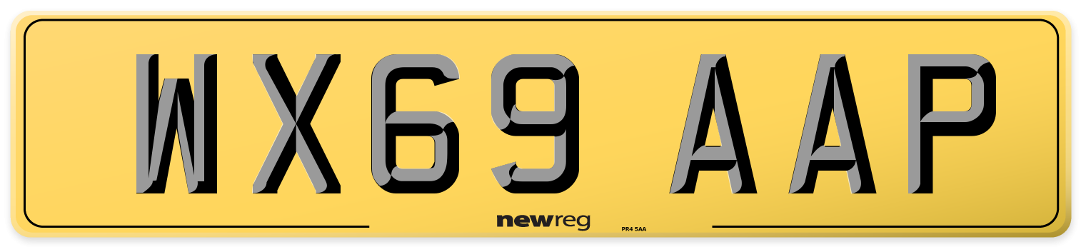 WX69 AAP Rear Number Plate