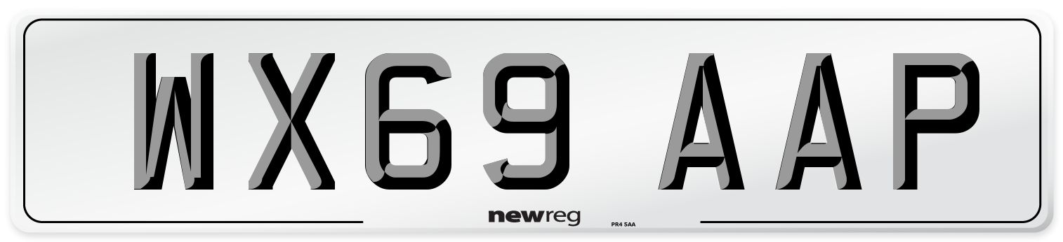 WX69 AAP Front Number Plate