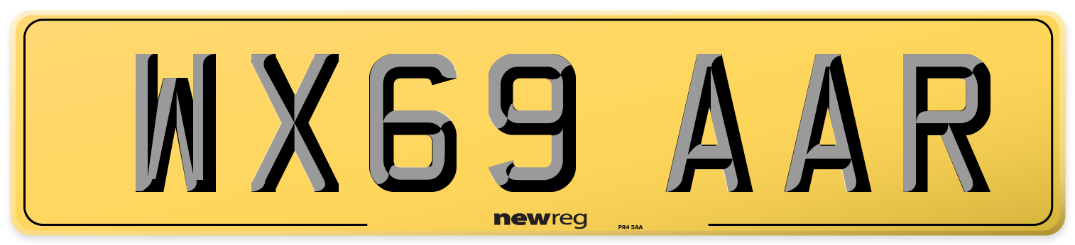 WX69 AAR Rear Number Plate