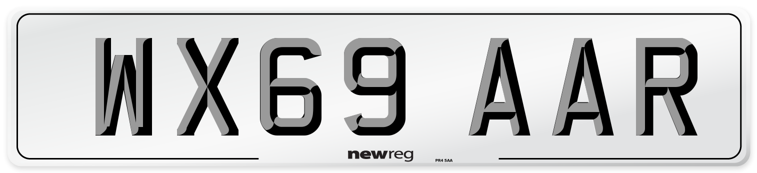 WX69 AAR Front Number Plate
