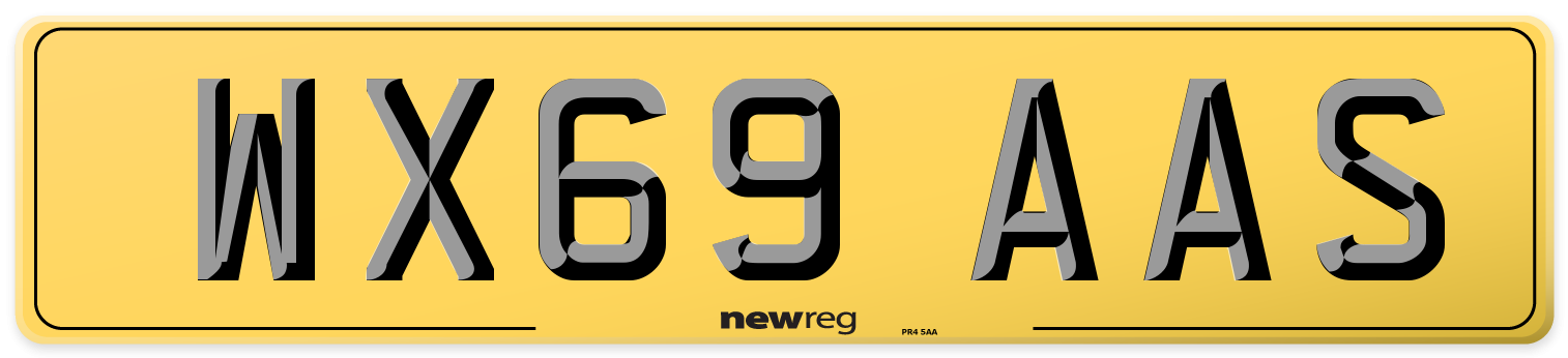 WX69 AAS Rear Number Plate