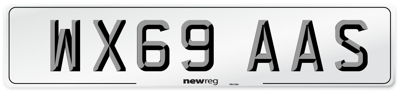 WX69 AAS Front Number Plate
