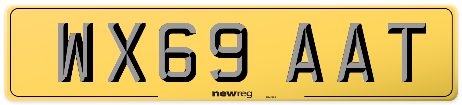 WX69 AAT Rear Number Plate