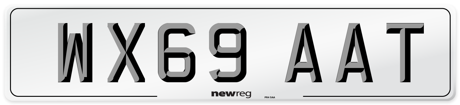 WX69 AAT Front Number Plate