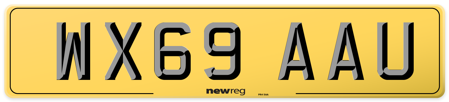 WX69 AAU Rear Number Plate