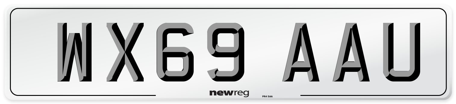 WX69 AAU Front Number Plate