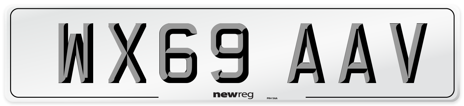 WX69 AAV Front Number Plate