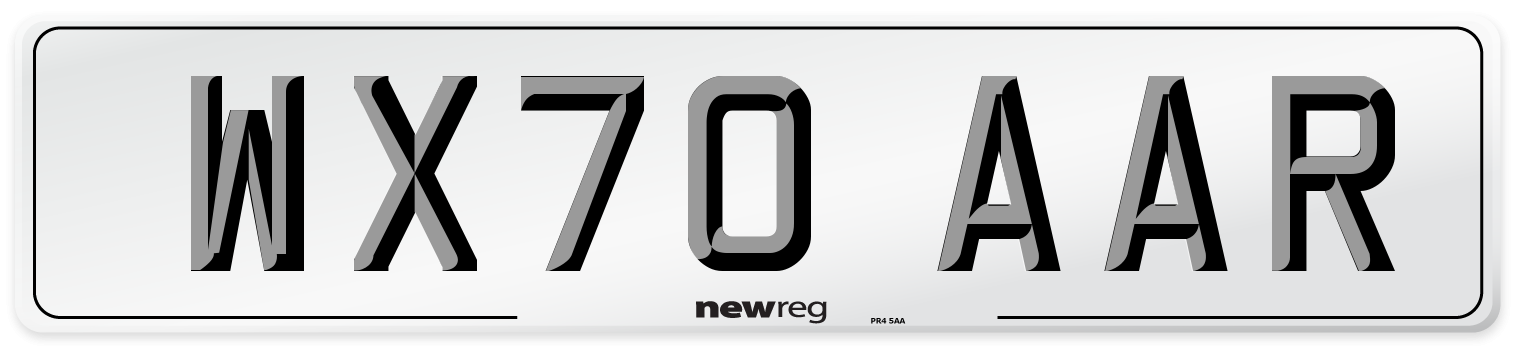 WX70 AAR Front Number Plate