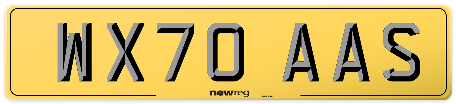 WX70 AAS Rear Number Plate