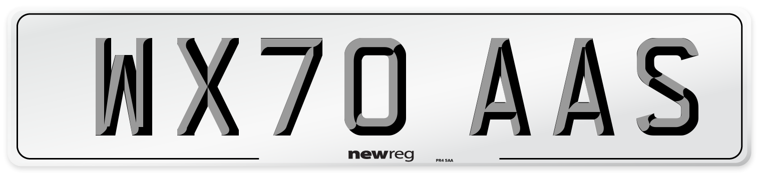 WX70 AAS Front Number Plate