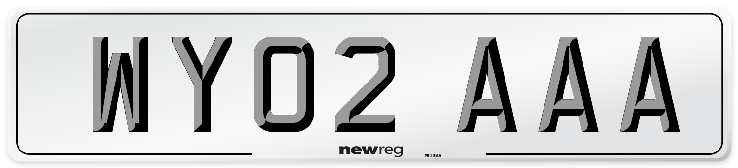 WY02 AAA Front Number Plate