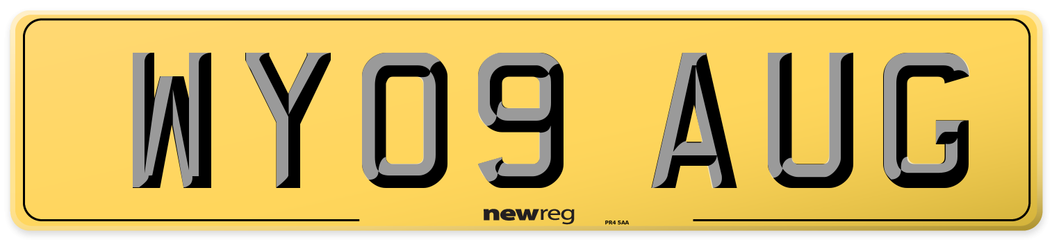 WY09 AUG Rear Number Plate