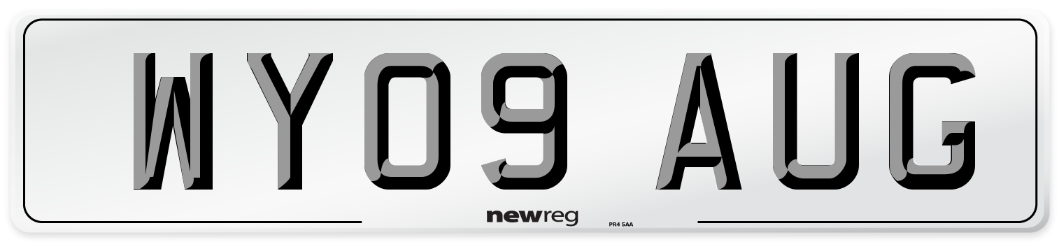 WY09 AUG Front Number Plate