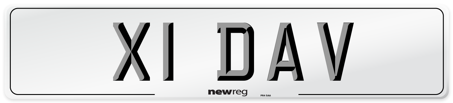 X1 DAV Front Number Plate