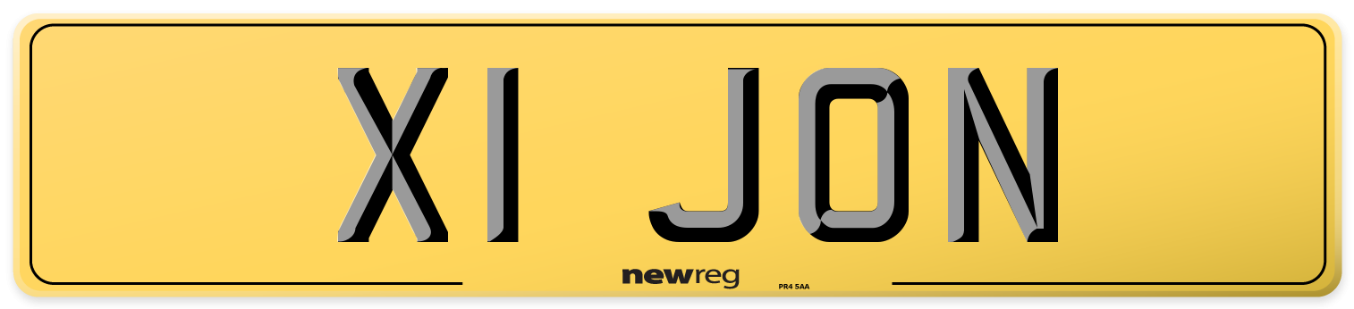 X1 JON Rear Number Plate