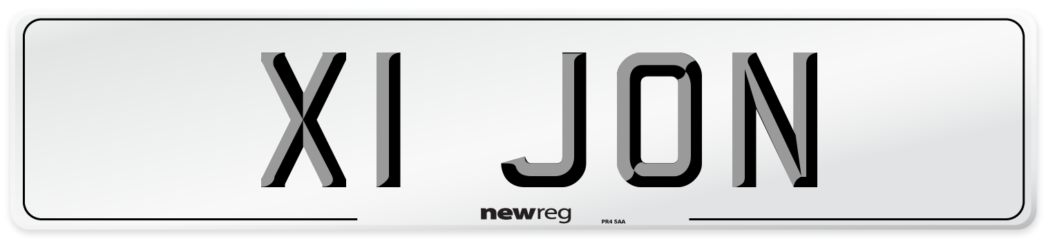 X1 JON Front Number Plate