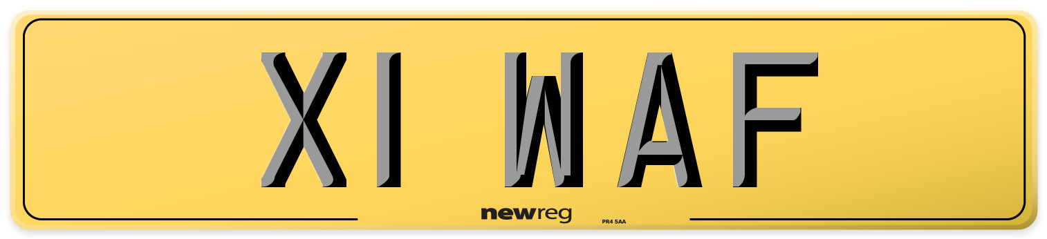 X1 WAF Rear Number Plate