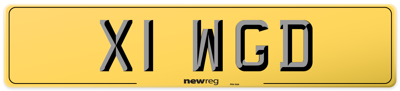 X1 WGD Rear Number Plate