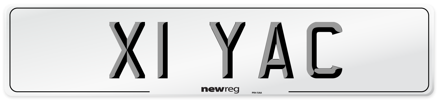 X1 YAC Front Number Plate