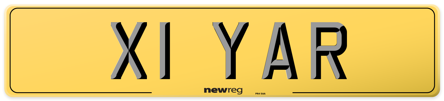 X1 YAR Rear Number Plate