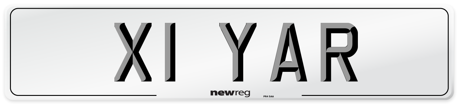 X1 YAR Front Number Plate