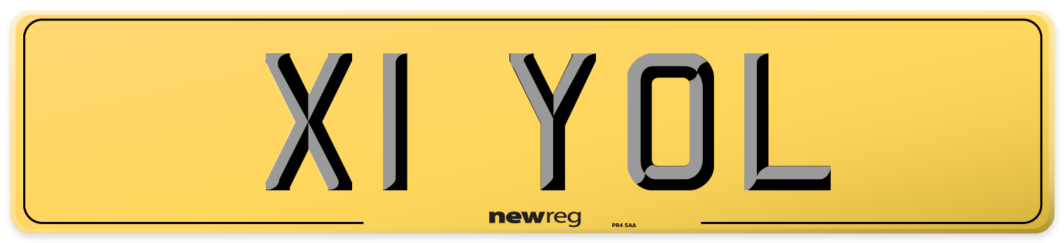 X1 YOL Rear Number Plate