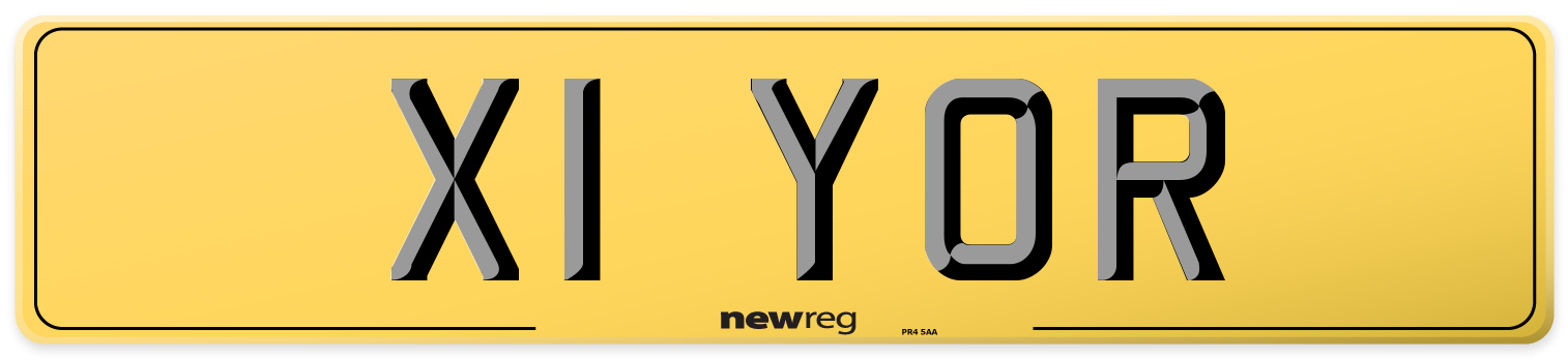 X1 YOR Rear Number Plate