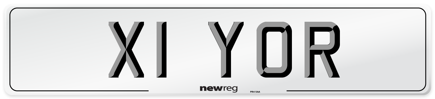 X1 YOR Front Number Plate