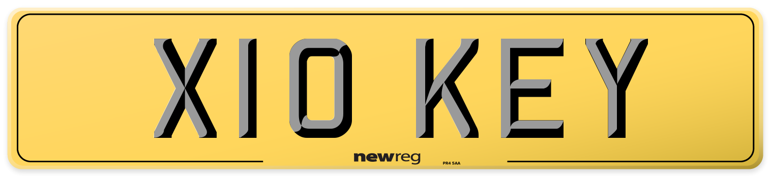 X10 KEY Rear Number Plate