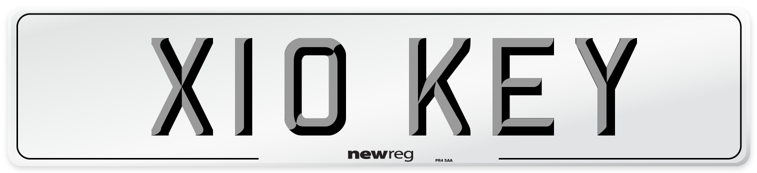 X10 KEY Front Number Plate