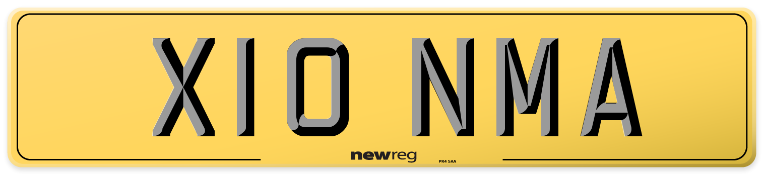 X10 NMA Rear Number Plate