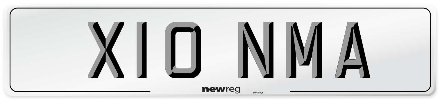 X10 NMA Front Number Plate