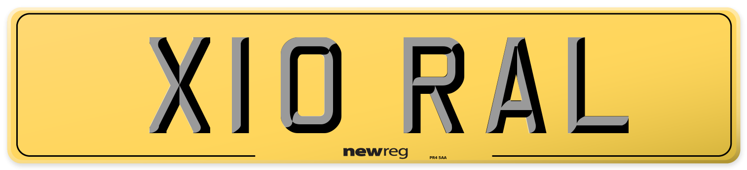 X10 RAL Rear Number Plate