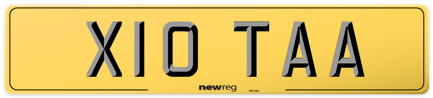 X10 TAA Rear Number Plate