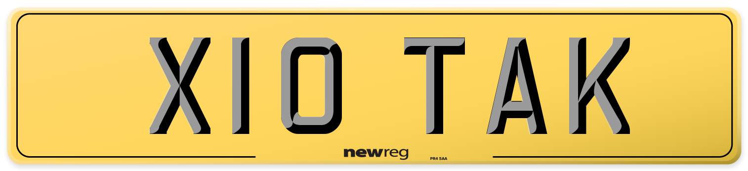 X10 TAK Rear Number Plate